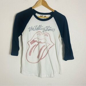 The Rolling Stones Tongue Logo Raglan Rock Women's T-Shirt Size: M